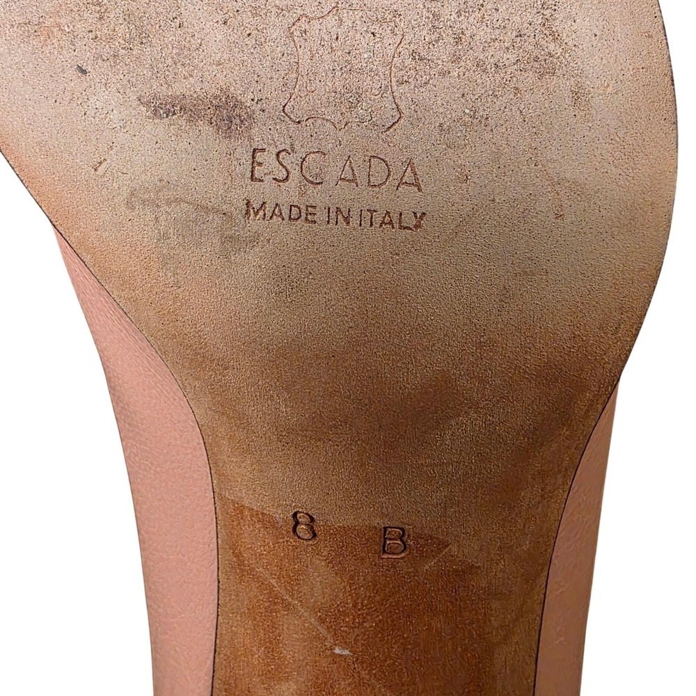 Escada Pink and White Leather Block Heel Pumps - Picture 6 of 7